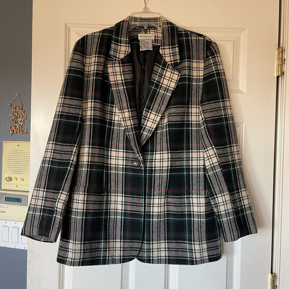 White Stag plaid blazer size 10